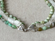 Chrysoprase, Rock Crystal and Natural Jade Necklace