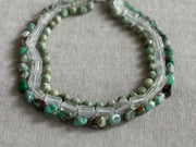 Chrysoprase, Rock Crystal and Natural Jade Necklace