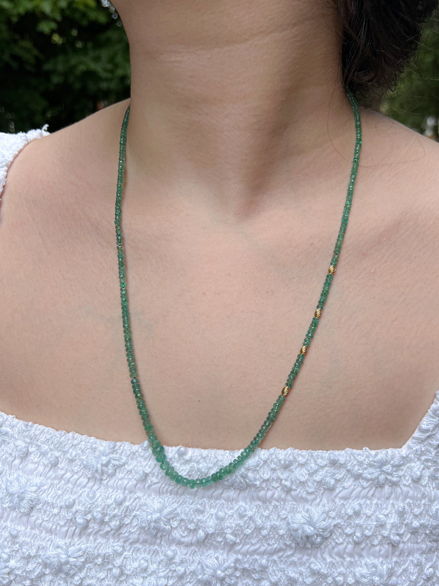 Emerald Necklace with Gold Accents