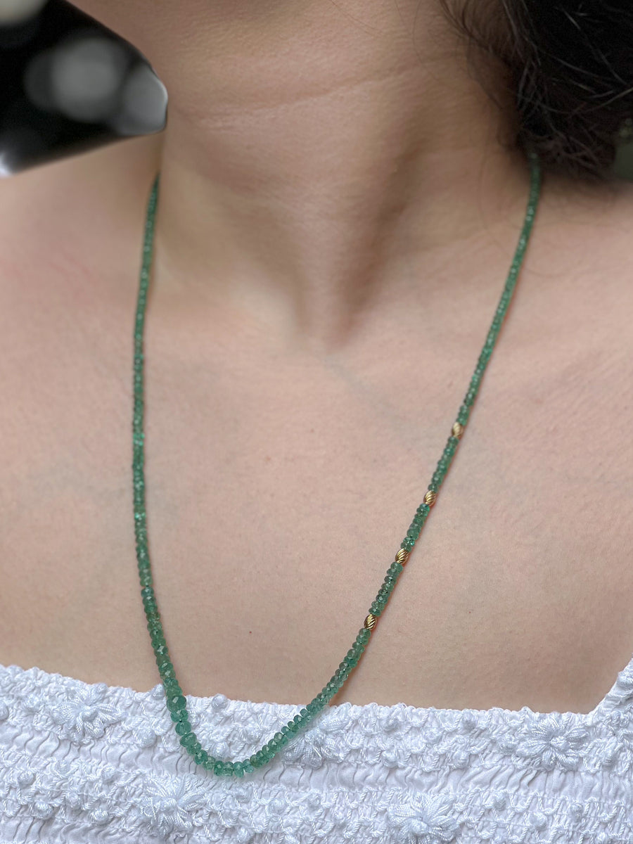 Emerald Necklace with Gold Accents