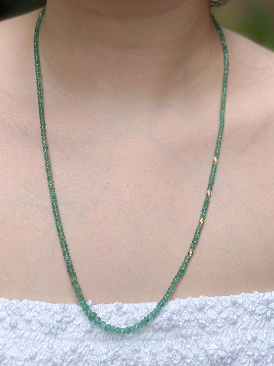 Emerald Necklace with Gold Accents