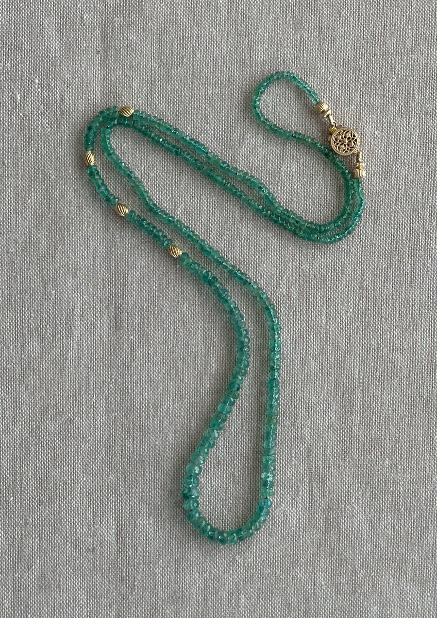 Emerald Necklace with Gold Accents