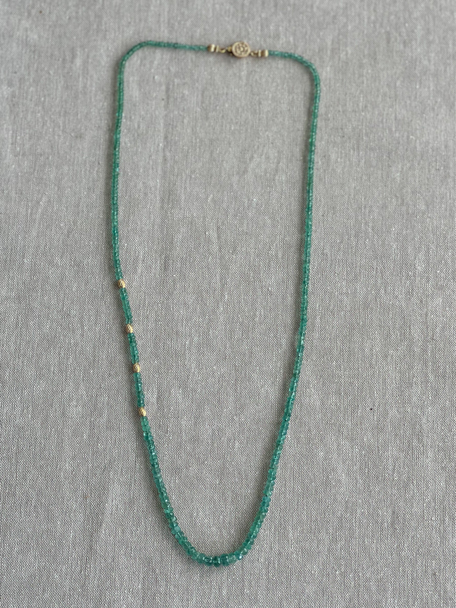 Emerald Necklace with Gold Accents