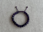 Men's Amethyst Adjustable Bracelet