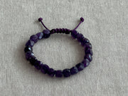 Men's Amethyst Adjustable Bracelet