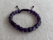 Men's Amethyst Adjustable Bracelet