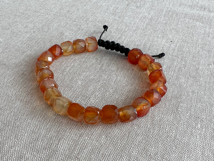 Men's Carnelian Adjustable Bracelet