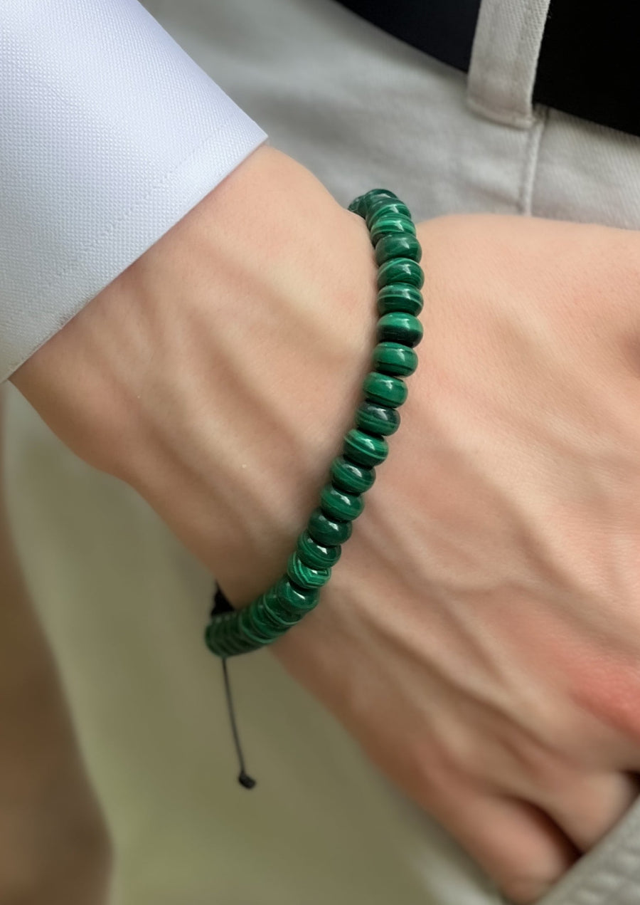 Men's Malachite Adjustable Bracelet