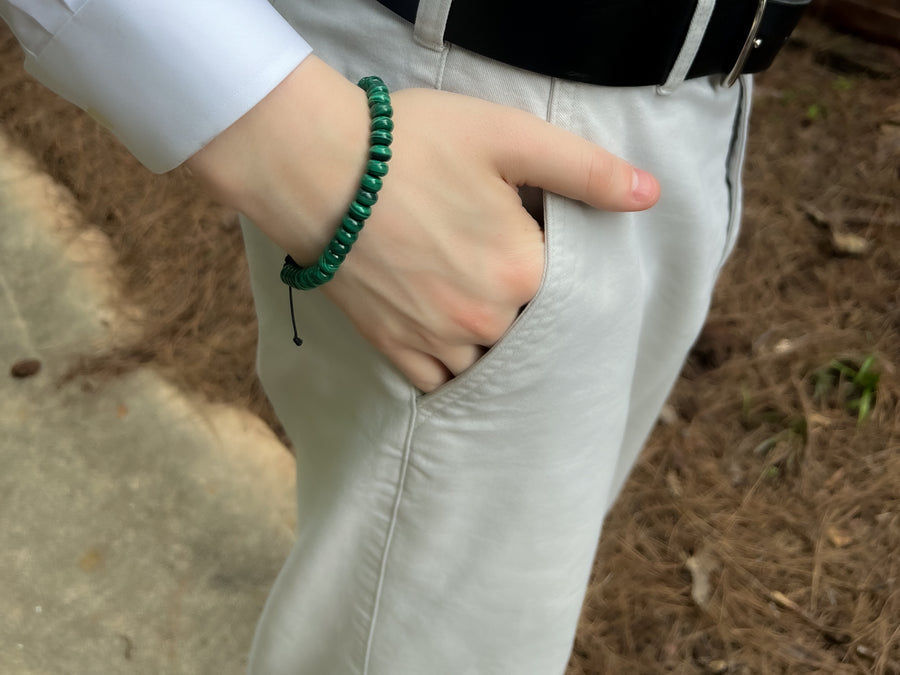 Men's Malachite Adjustable Bracelet