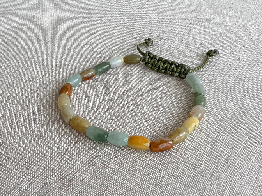 Men's Natural Jade Adjustable Bracelet