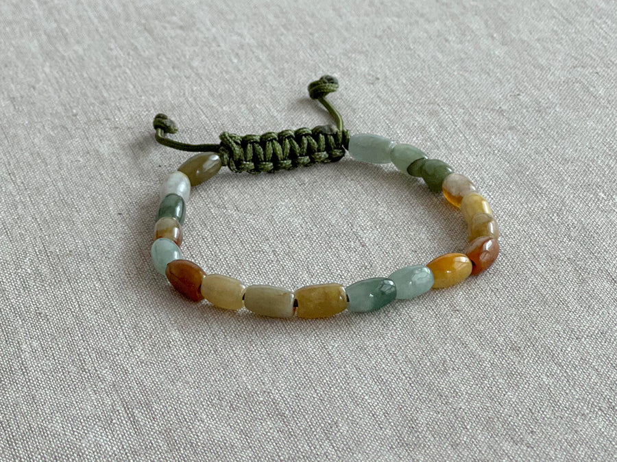 Men's Natural Jade Adjustable Bracelet