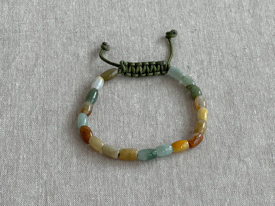 Men's Natural Jade Adjustable Bracelet