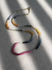 Multi-Colored Sapphire Necklace, AAA+