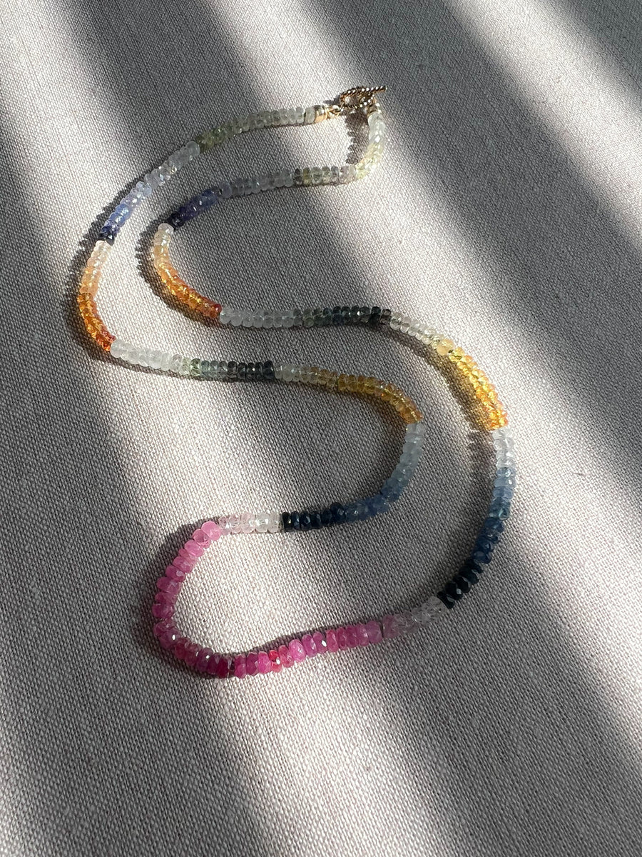 Multi-Colored Sapphire Necklace, AAA+