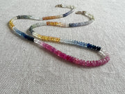 Multi-Colored Sapphire Necklace, AAA+