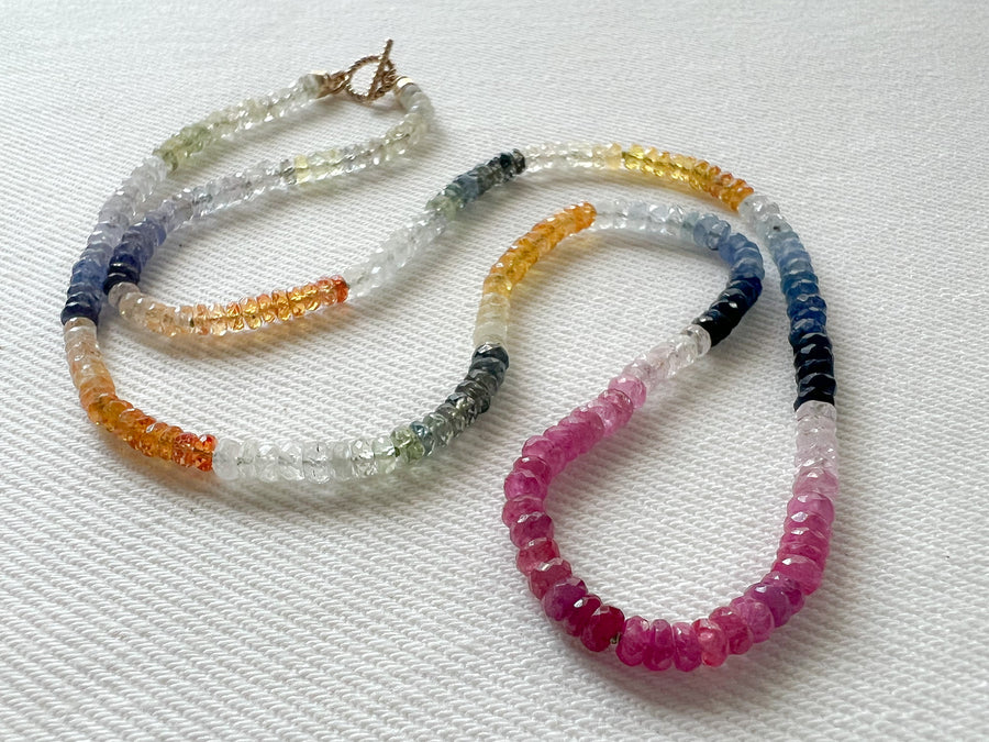 Multi-Colored Sapphire Necklace, AAA+