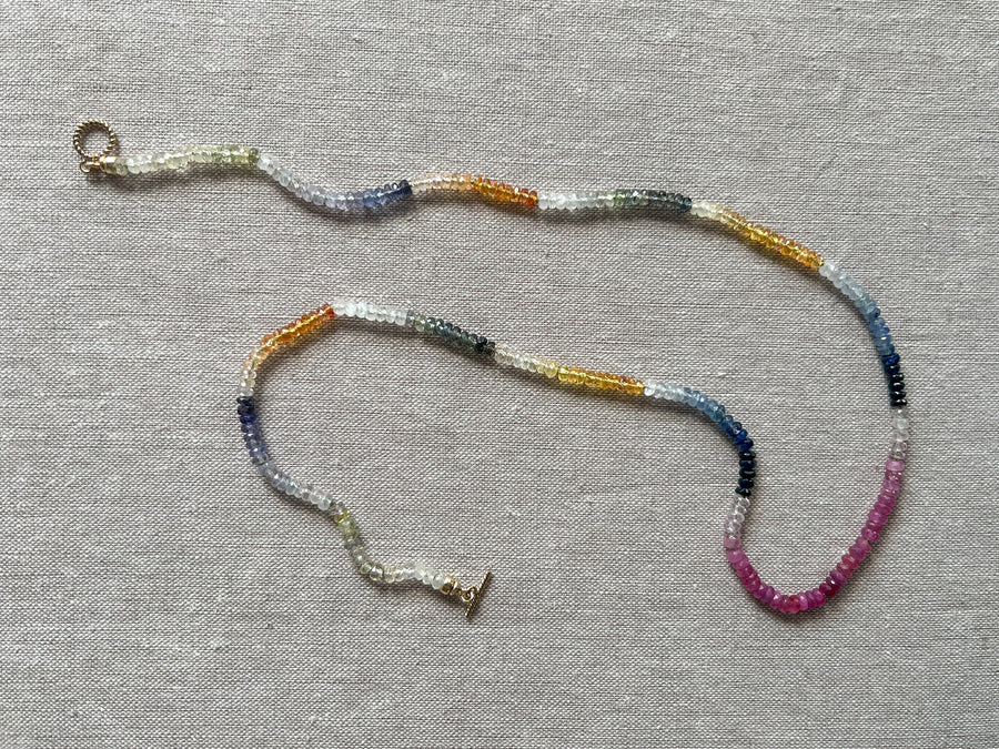 Multi-Colored Sapphire Necklace, AAA+