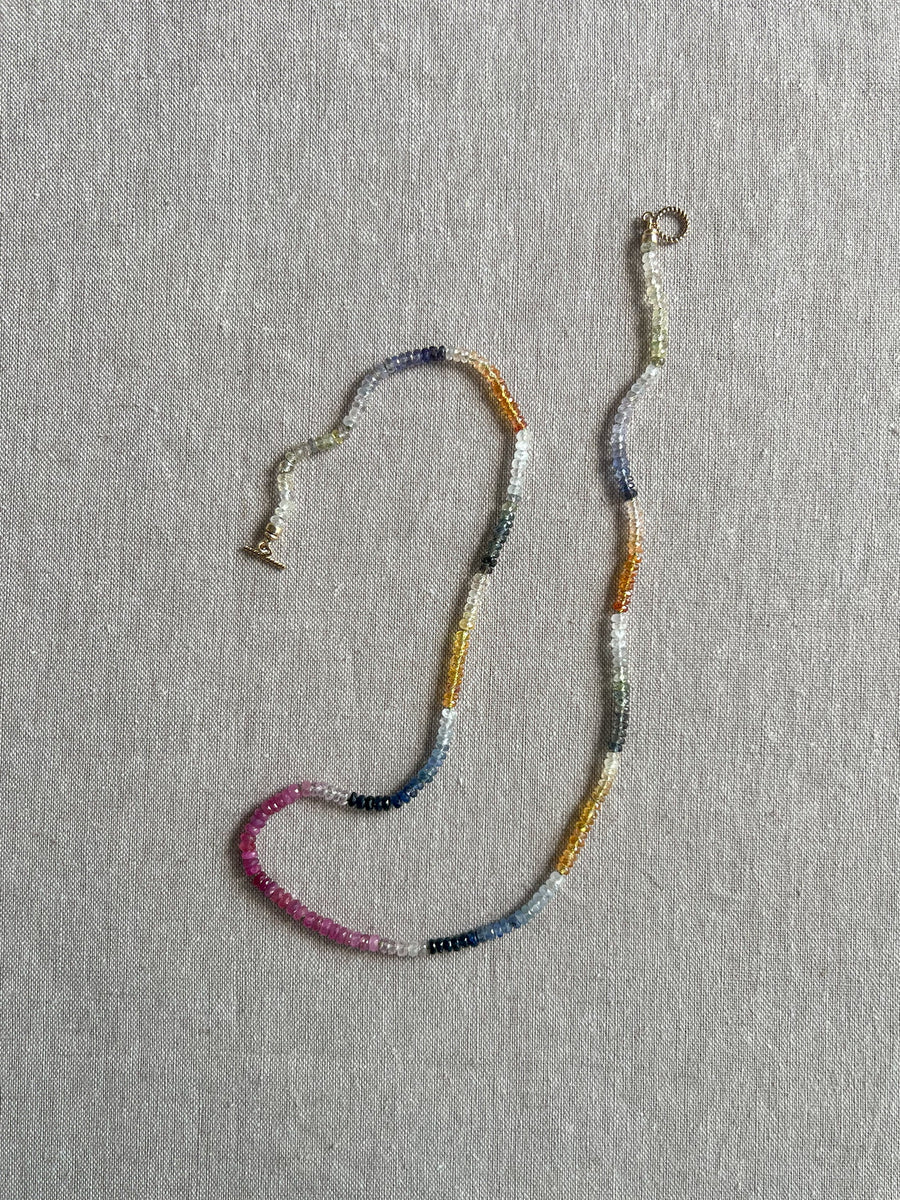 Multi-Colored Sapphire Necklace, AAA+