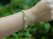 Peridot Pearl Station Bracelet