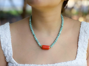 Larimar Necklace with Coral Accent