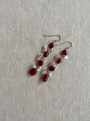 Ruby and Herkimer Diamond Earrings