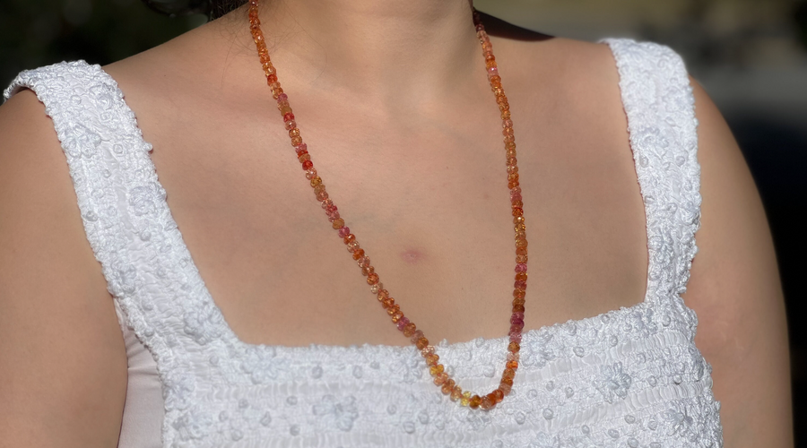 Sapphire Necklace, Padparascha Sapphires