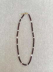 Garnet and Herkimer Diamond Necklace