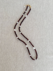 Garnet and Herkimer Diamond Necklace