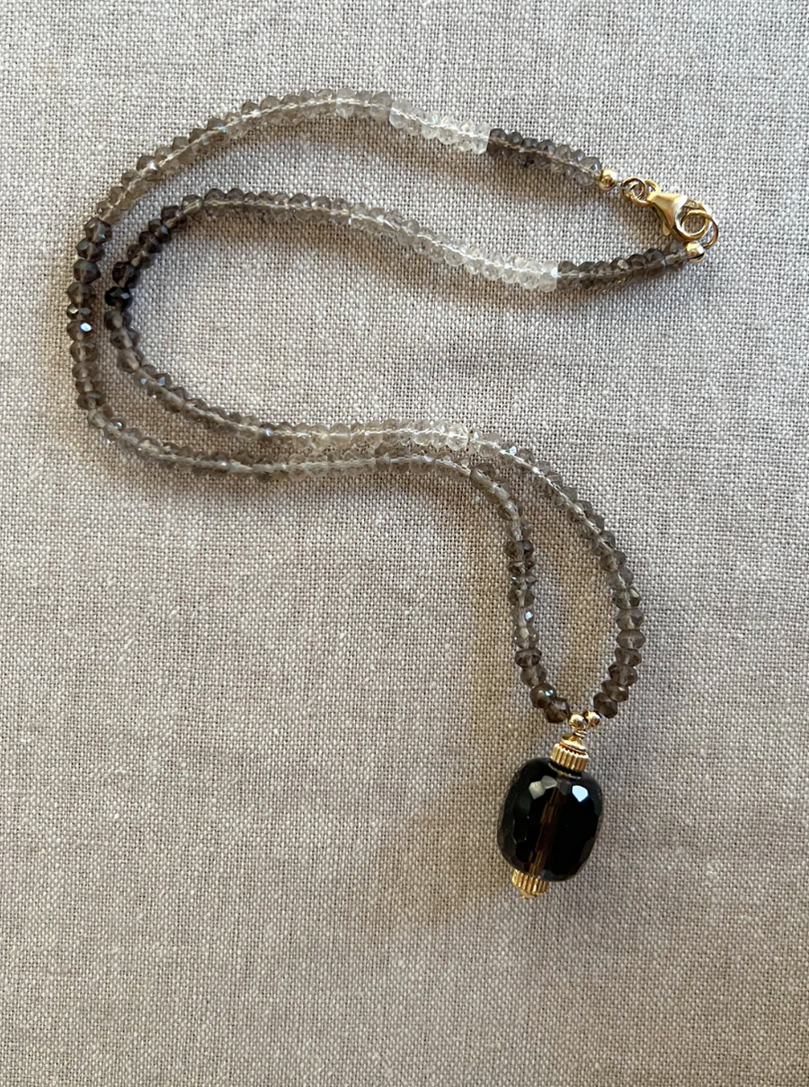 Smoky Quartz Necklace with Smoky Quartz Pendant