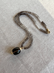 Smoky Quartz Necklace with Smoky Quartz Pendant