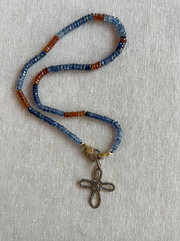 Kyanite Necklace with Removable Cross Pendant
