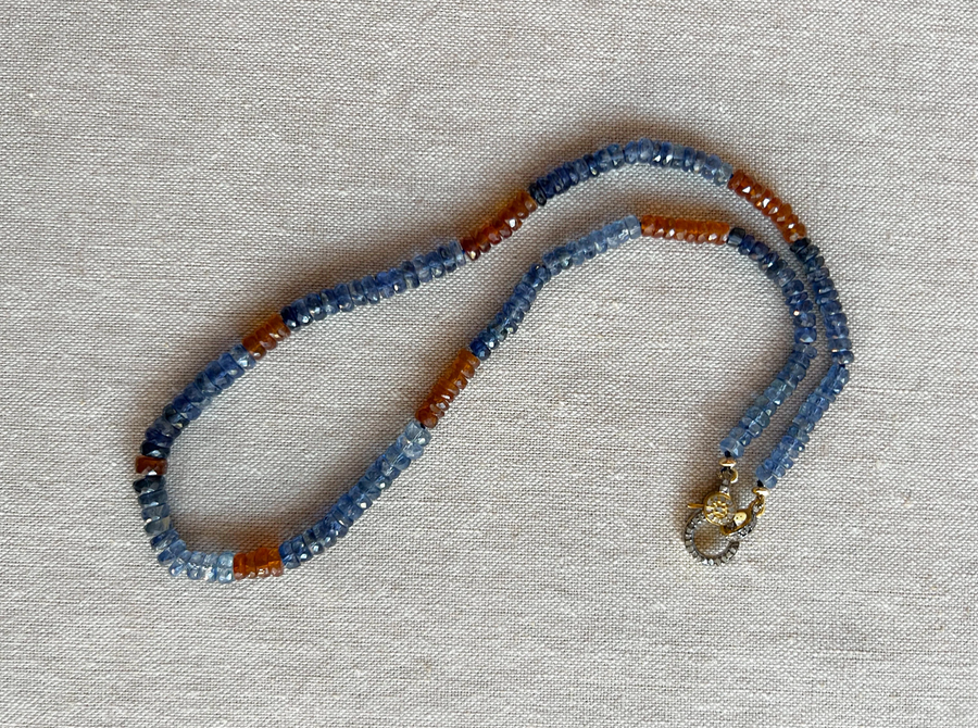 Kyanite Necklace with Removable Cross Pendant