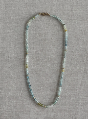 Aquamarine Necklace with Gold Accents