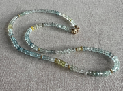 Aquamarine Necklace with Gold Accents