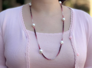 Ruby Necklace with Baroque Pearl Accents