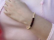 Garnet and Gold Beaded Bracelet