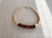 Garnet and Gold Beaded Bracelet