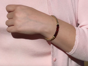 Garnet and Gold Beaded Bracelet
