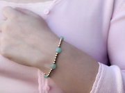 Chalcedony and Gold Beaded Bracelet