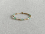 Chalcedony and Gold Beaded Bracelet