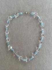Aquamarine and Clear Quartz Necklace