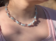 Aquamarine and Clear Quartz Necklace