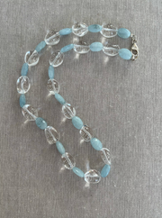Aquamarine and Clear Quartz Necklace