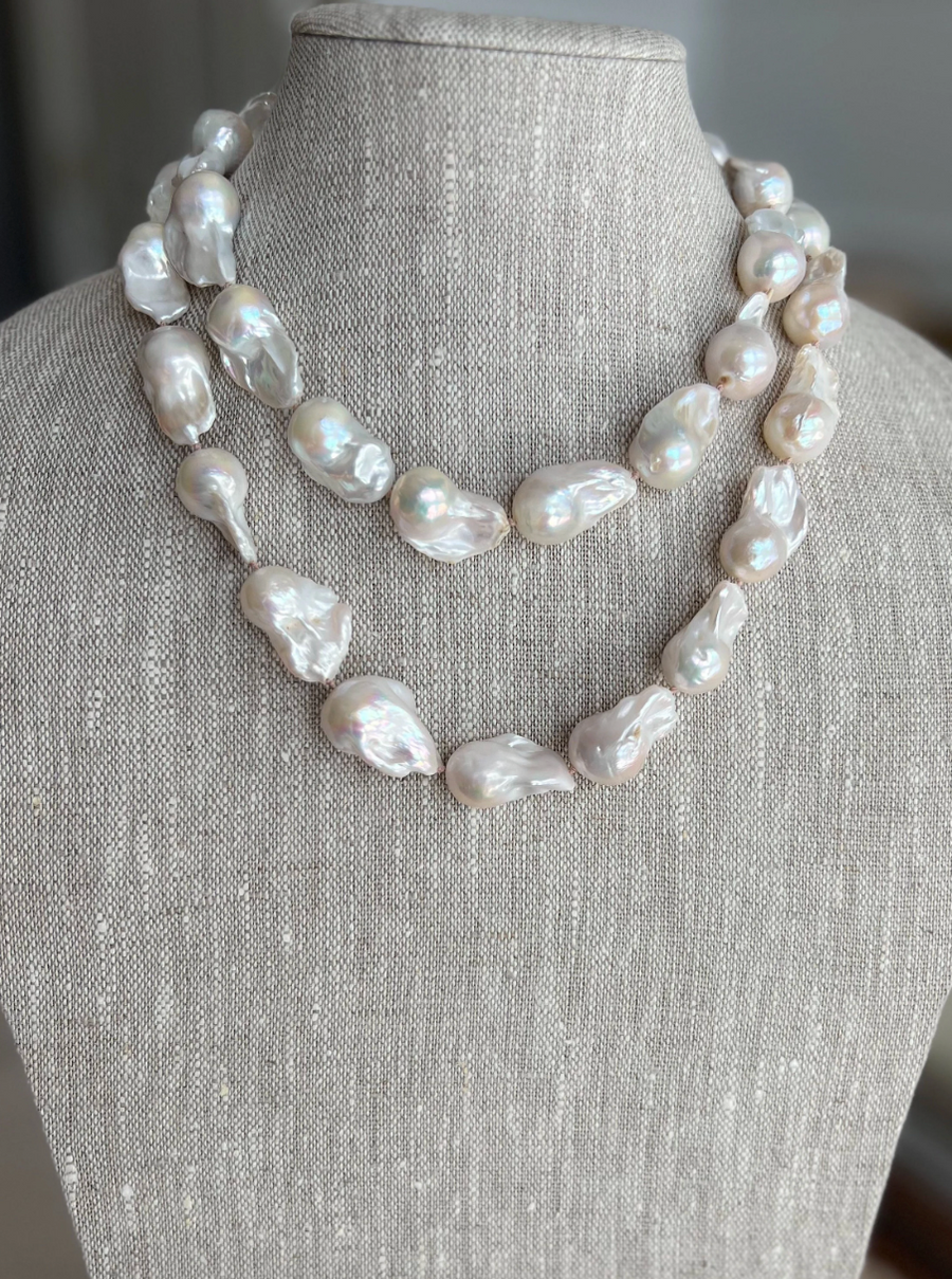 Long Baroque Pearl Necklace