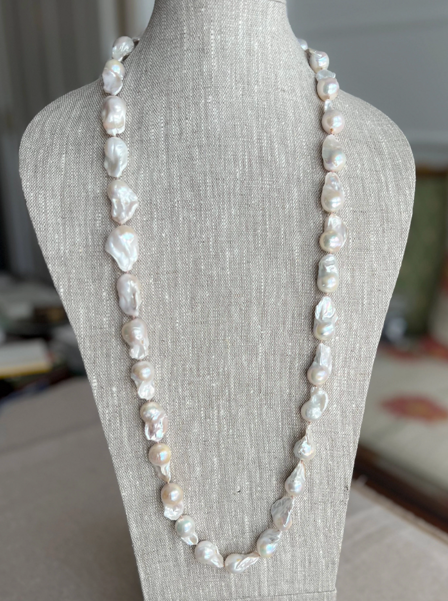 Long Baroque Pearl Necklace