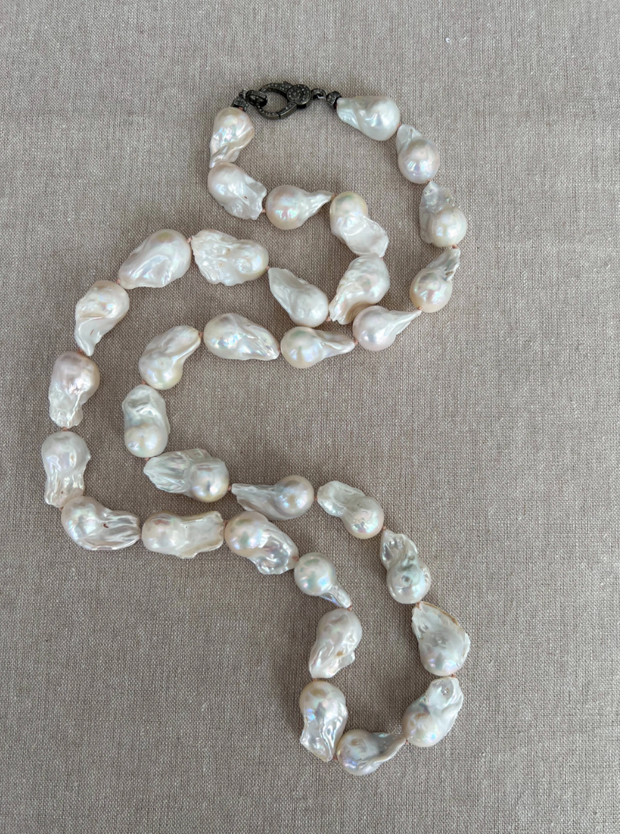 Long Baroque Pearl Necklace
