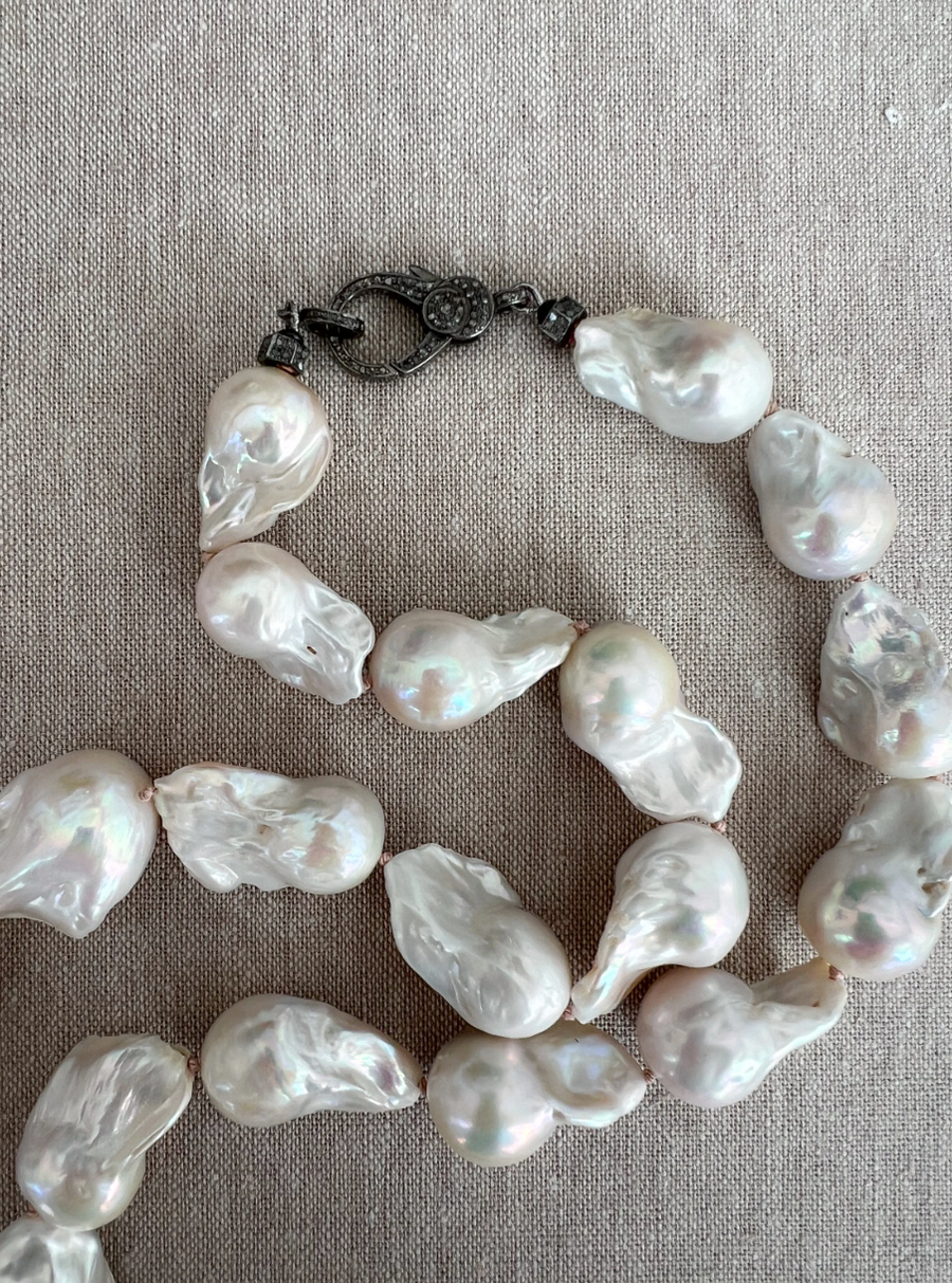 Long Baroque Pearl Necklace