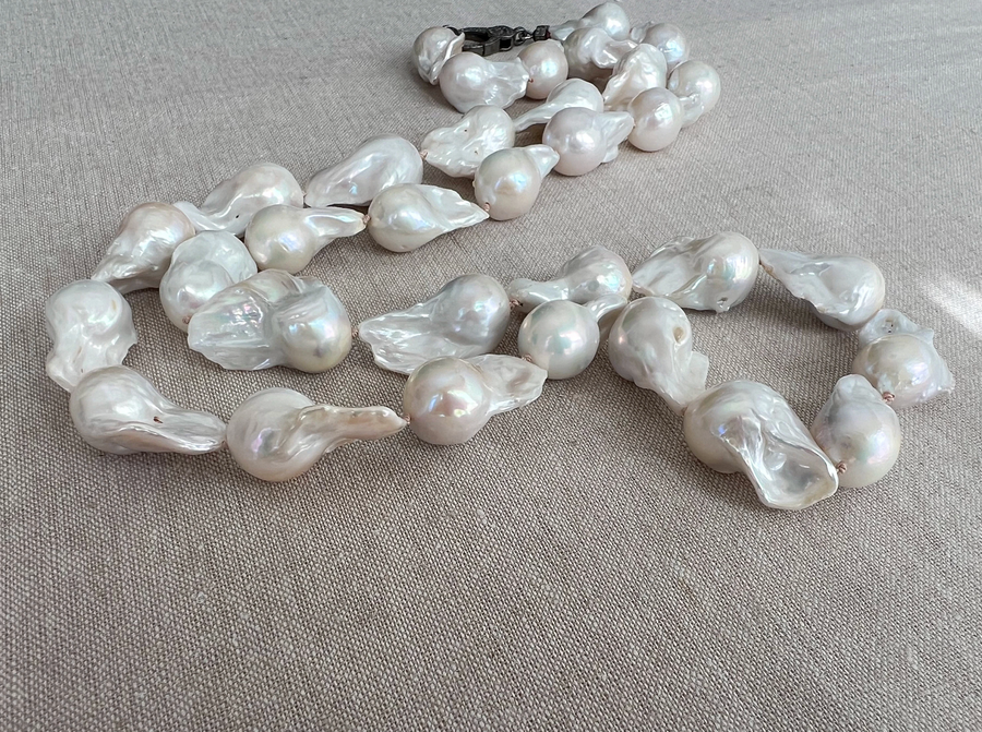 Long Baroque Pearl Necklace