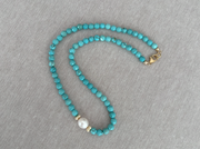 Turquoise Necklace with Freshwater Pearl