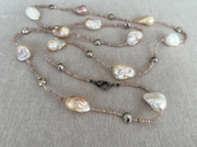 Long Baroque Pearl and Moonstone Necklace